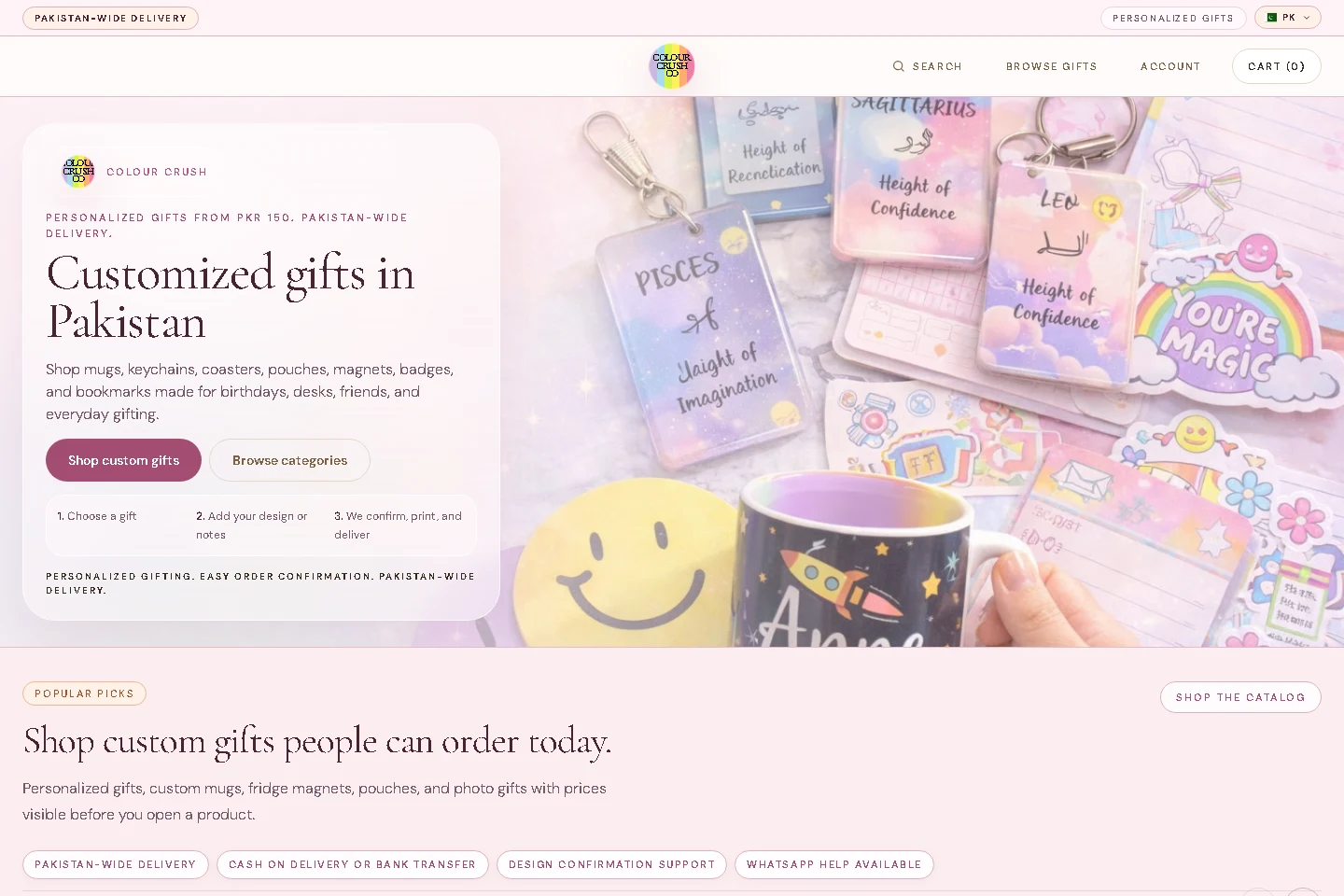 Colour Crush Co public website homepage preview