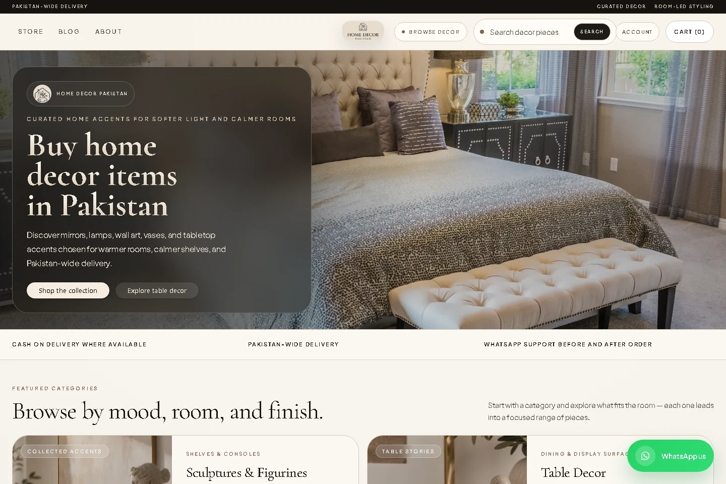 Home Decor Pakistan public website homepage preview