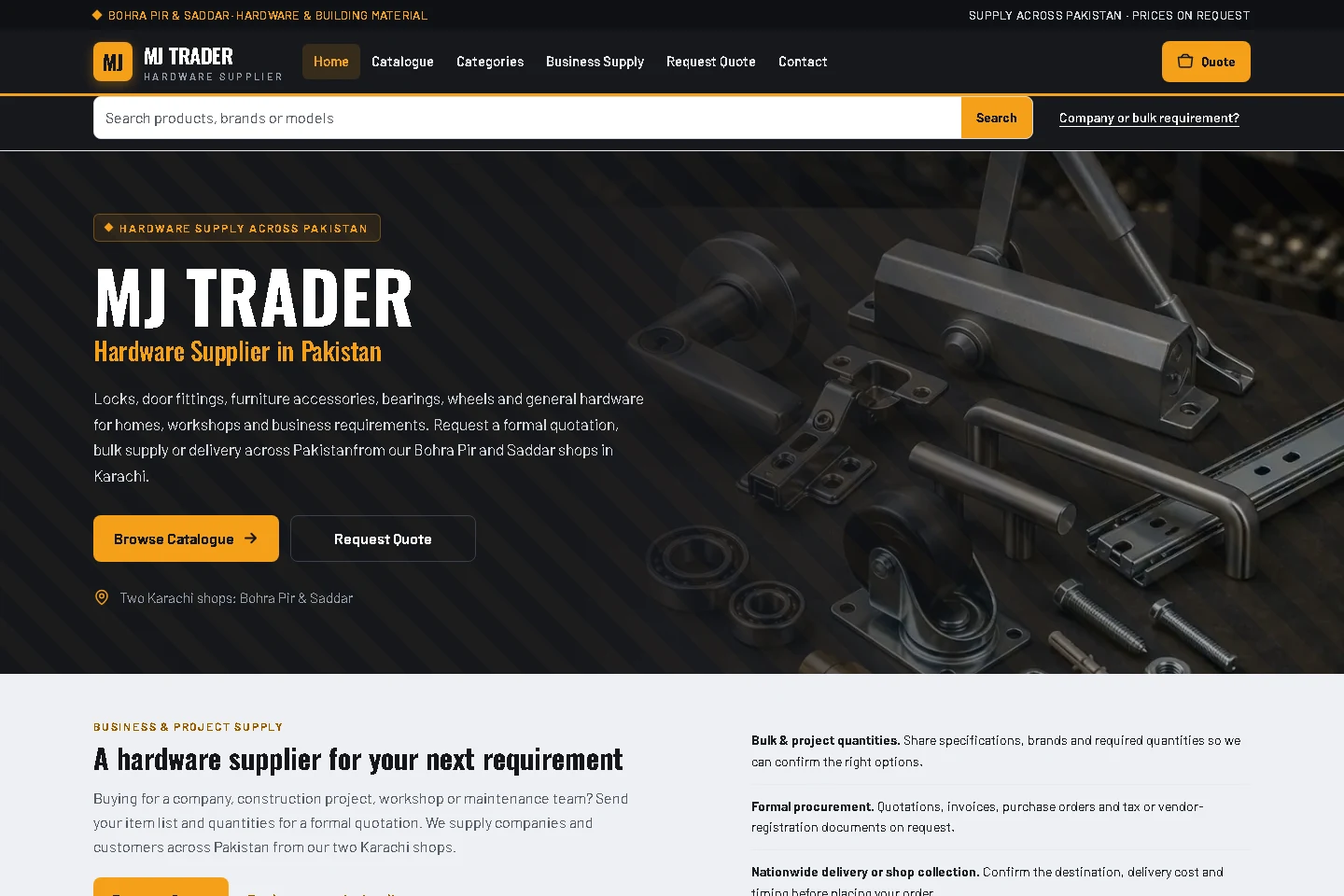 MJ Trader public website homepage preview