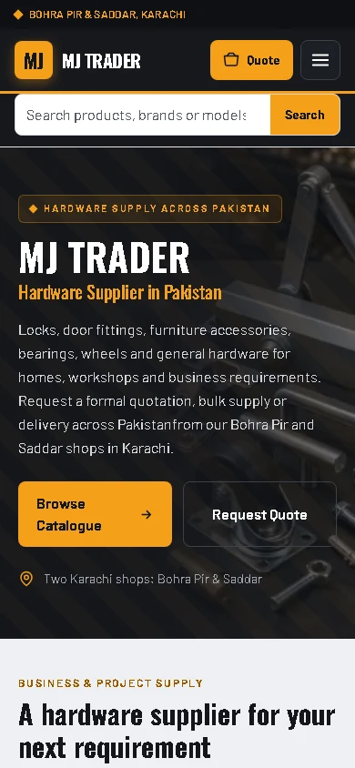 MJ Trader mobile website preview
