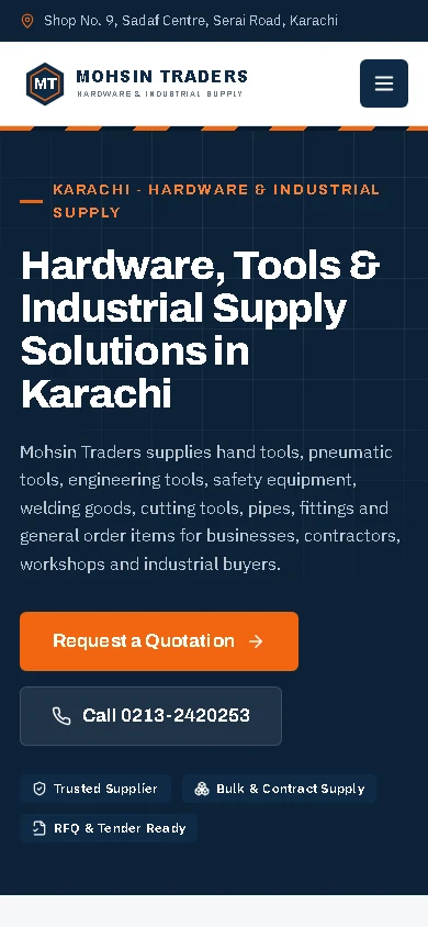 Mohsin Traders mobile website preview